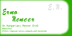 erno mencer business card